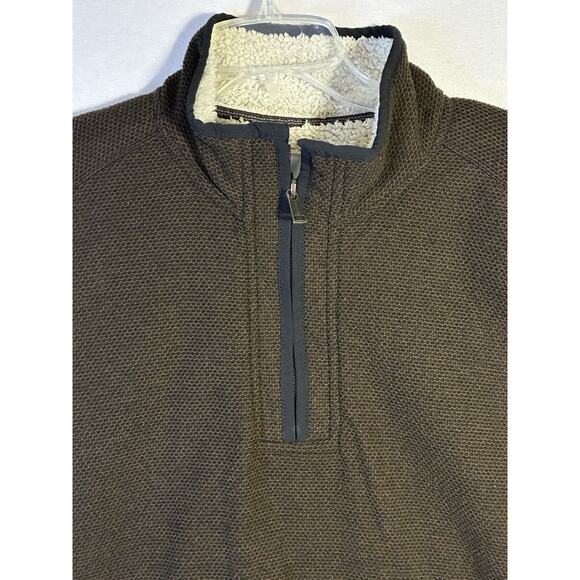 Orvis Sweater Men's XL Brown Quarter Zip Sherpa Fleece Lined Pullover Outdoors - Picture 6 of 10